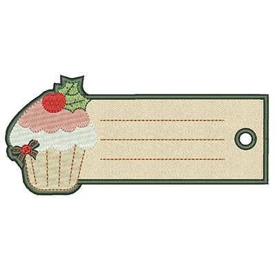 Matriz de matriz Matriz De Bordado Etiqueta De Presente Cupcacke